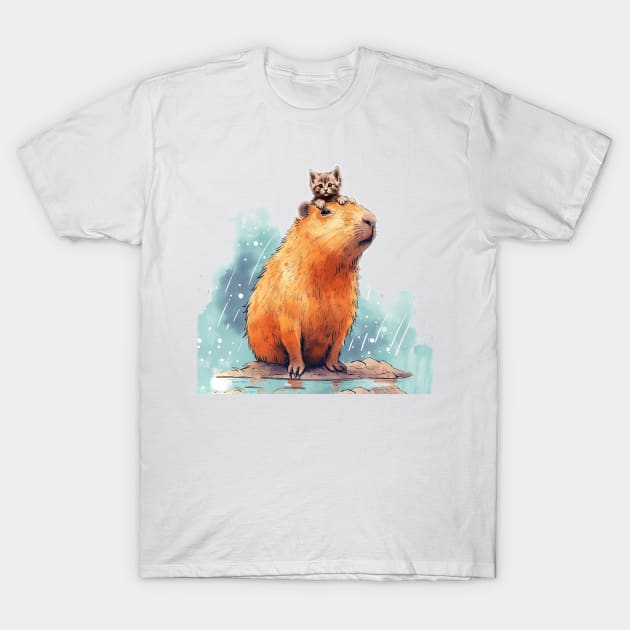 Capybara and friends T-Shirt by nonbeenarydesigns